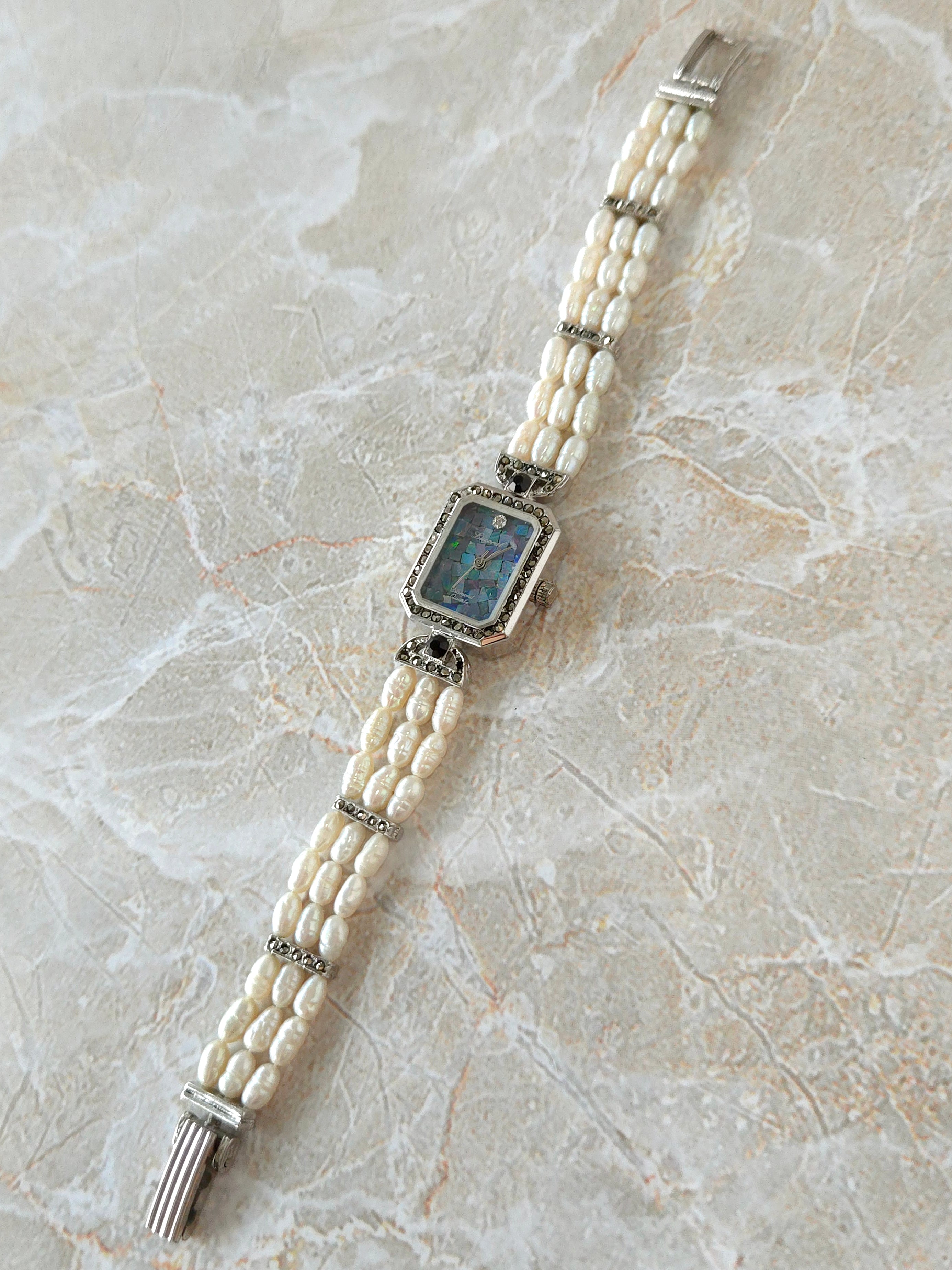 Opaline Mosaic Pearl Bracelet Quartz Watch