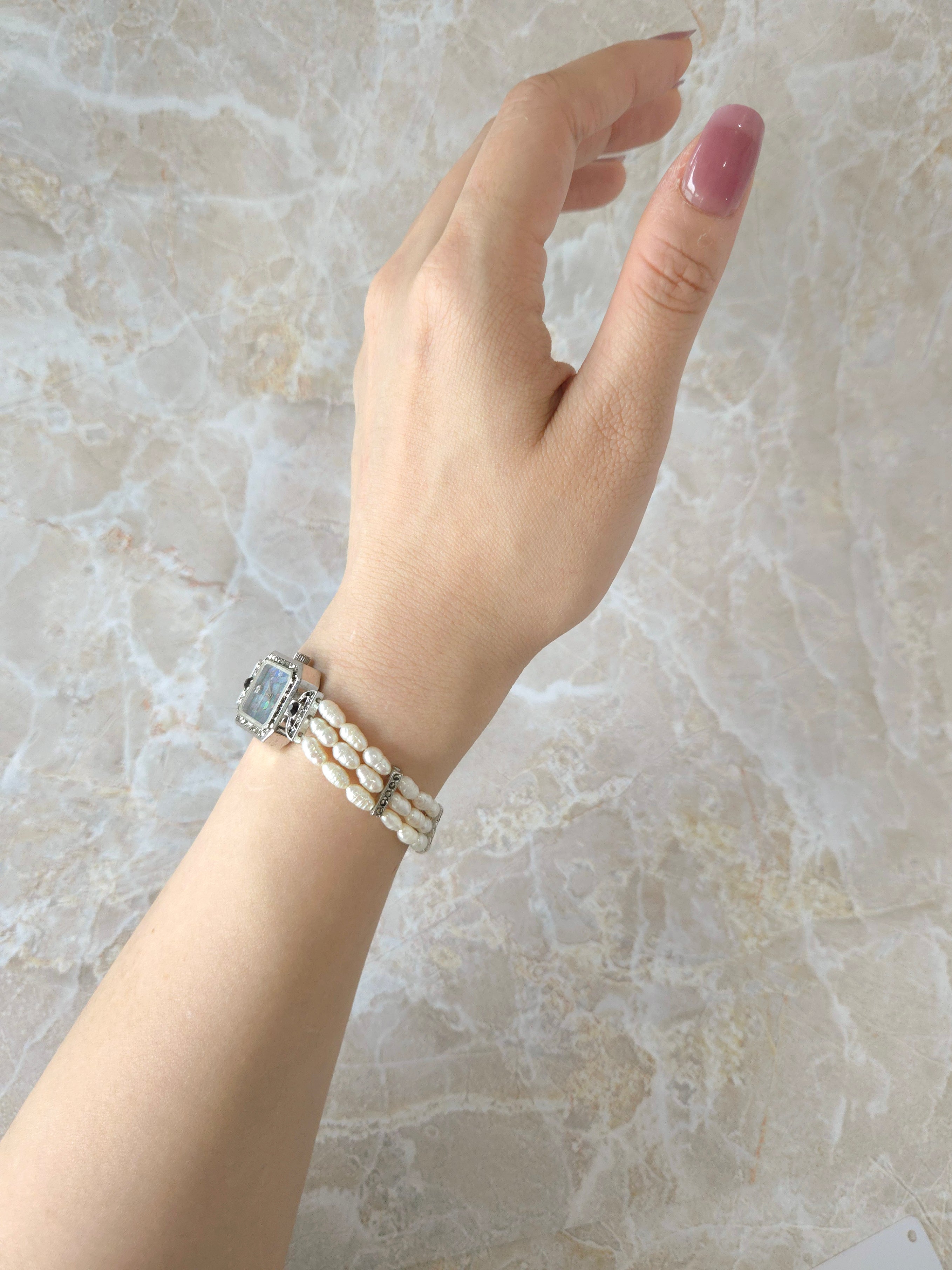 Opaline Mosaic Pearl Bracelet Quartz Watch