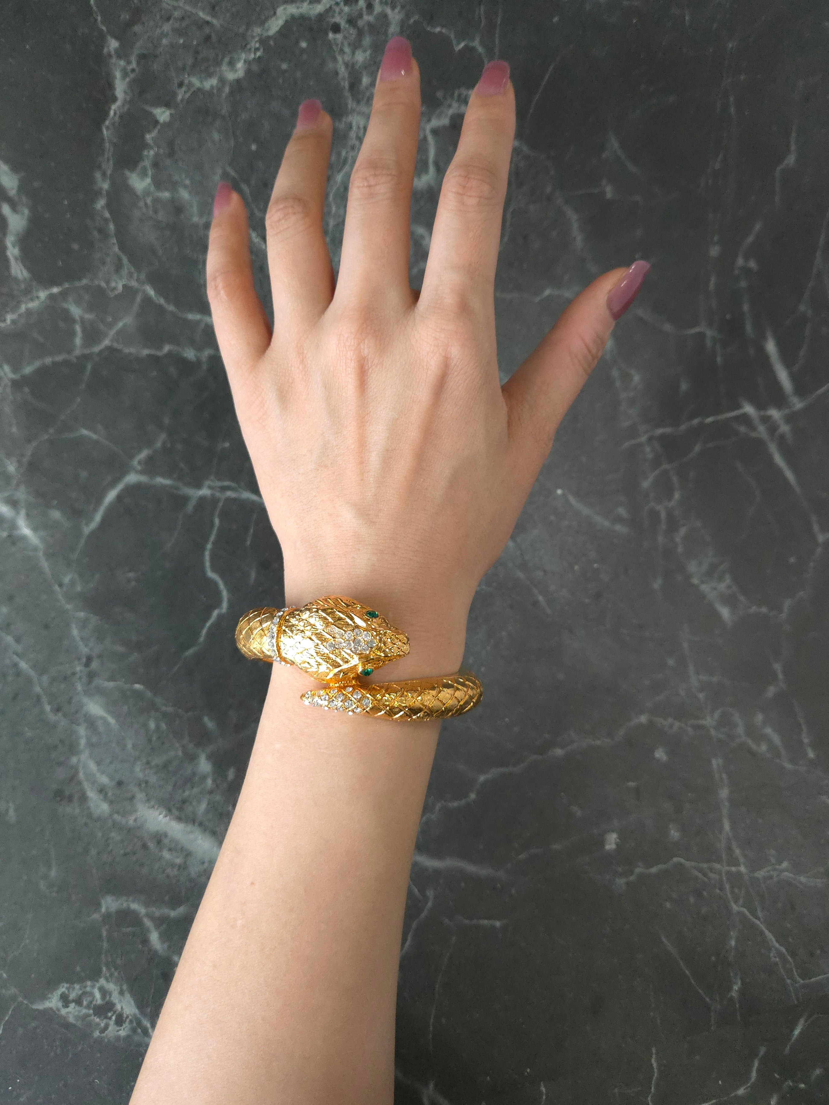 KJL Serpent Crystal Bangle Watch