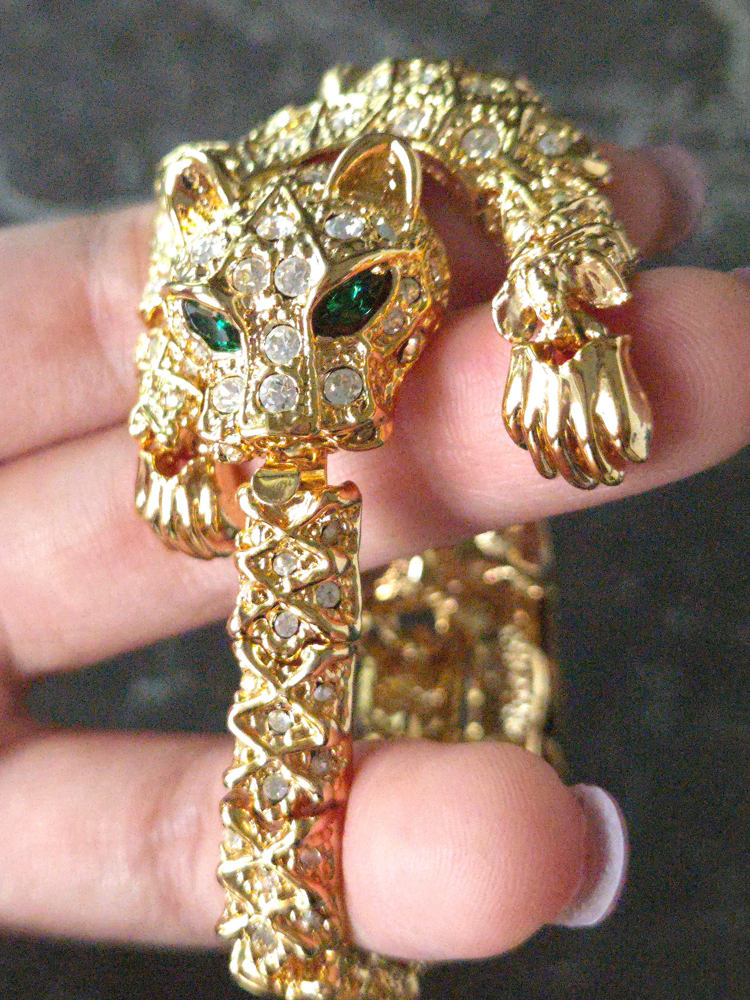 KJL Crystal Panther Bracelet