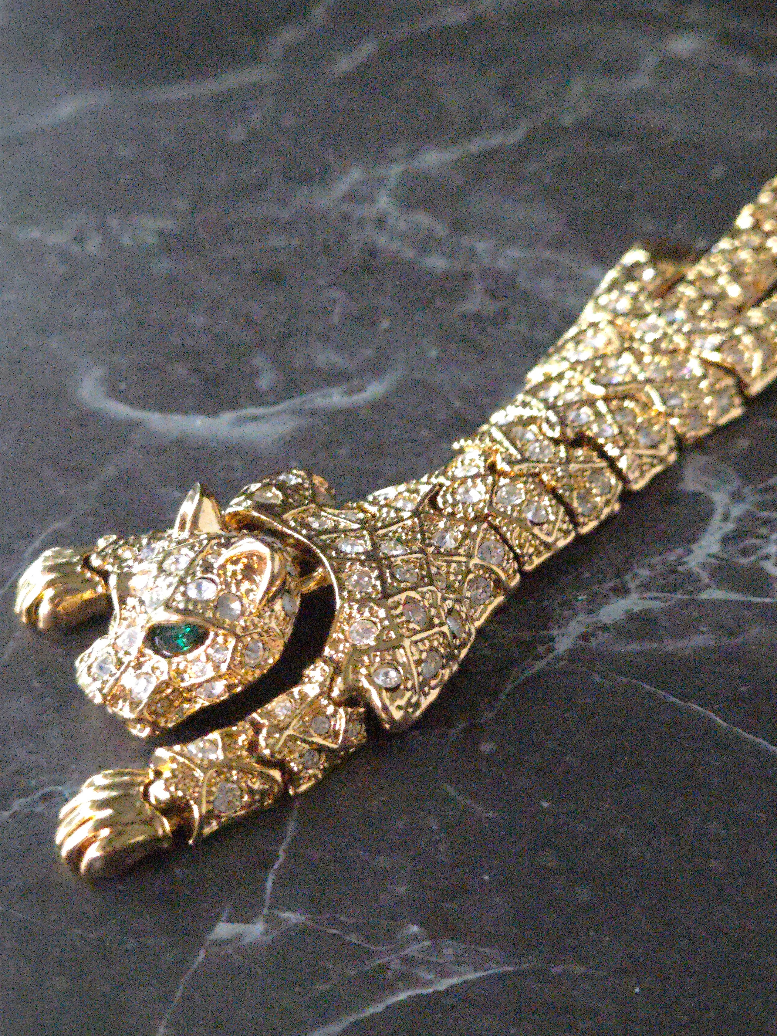 KJL Crystal Panther Bracelet
