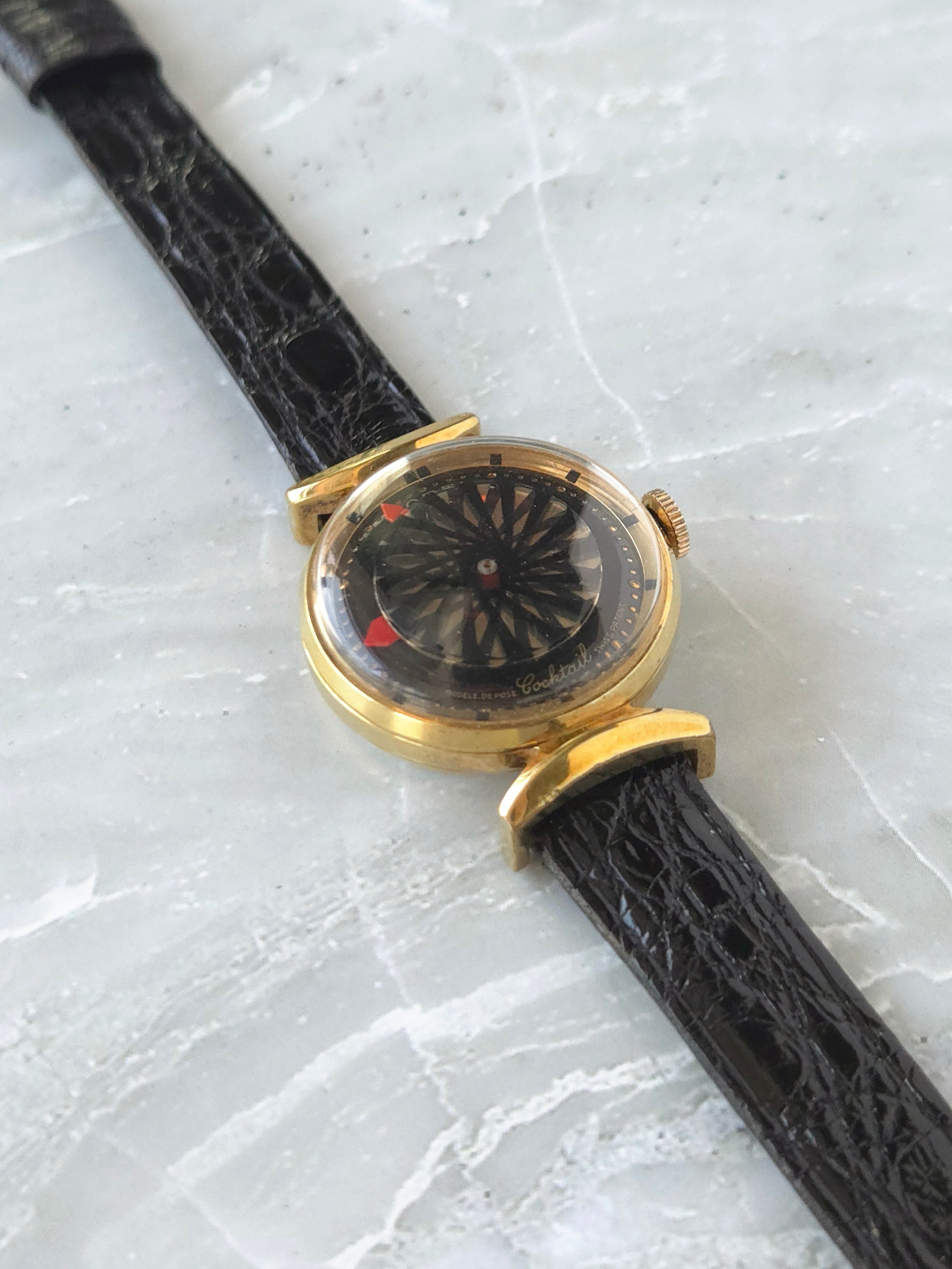 Rare Vintage Orel Cocktail Swiss Mechanical Kaleidoscope Dial Watch