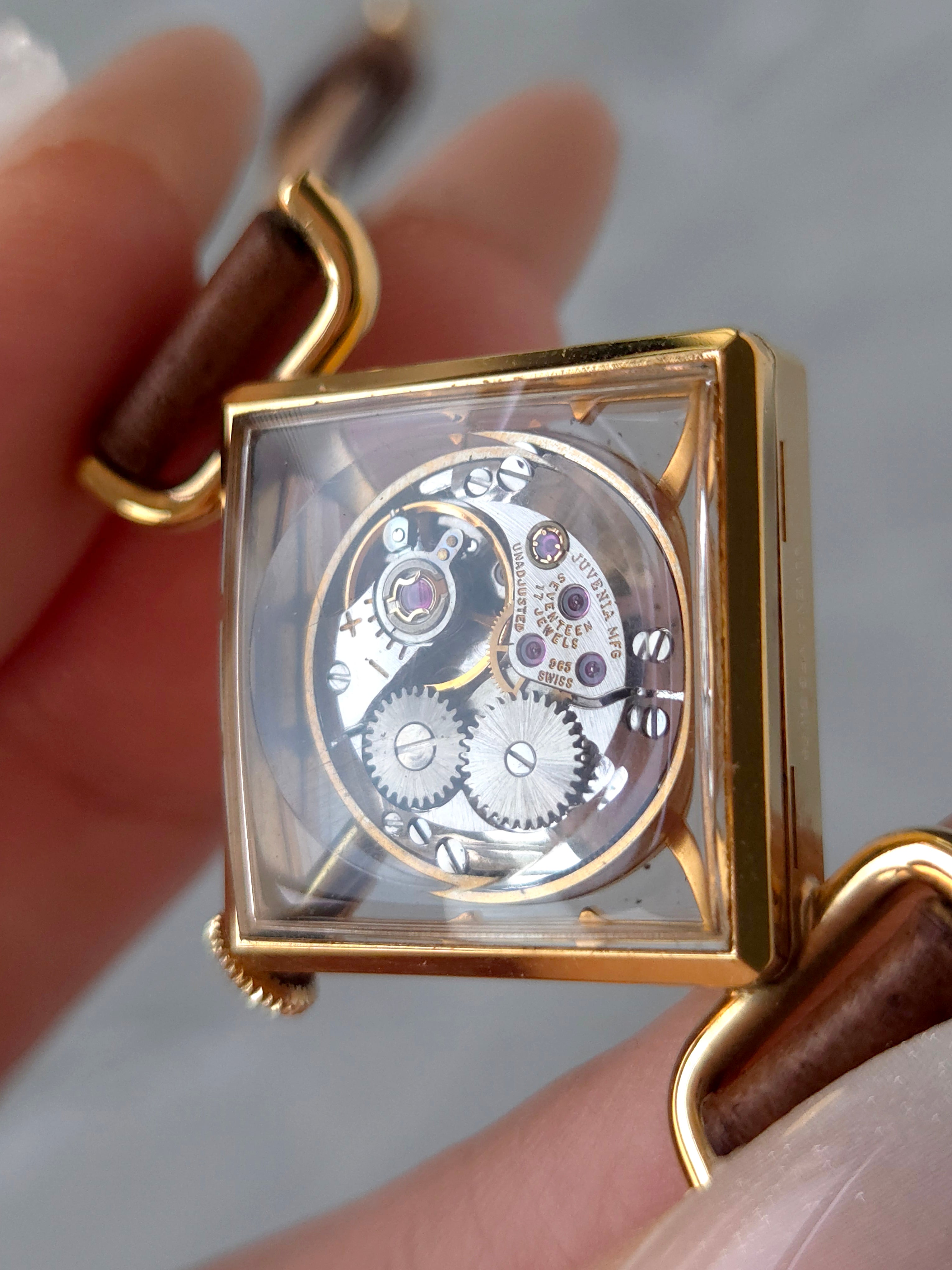 Rare Vintage Juvenia Swiss Skeleton Mystery Dial Manual Wind Watch