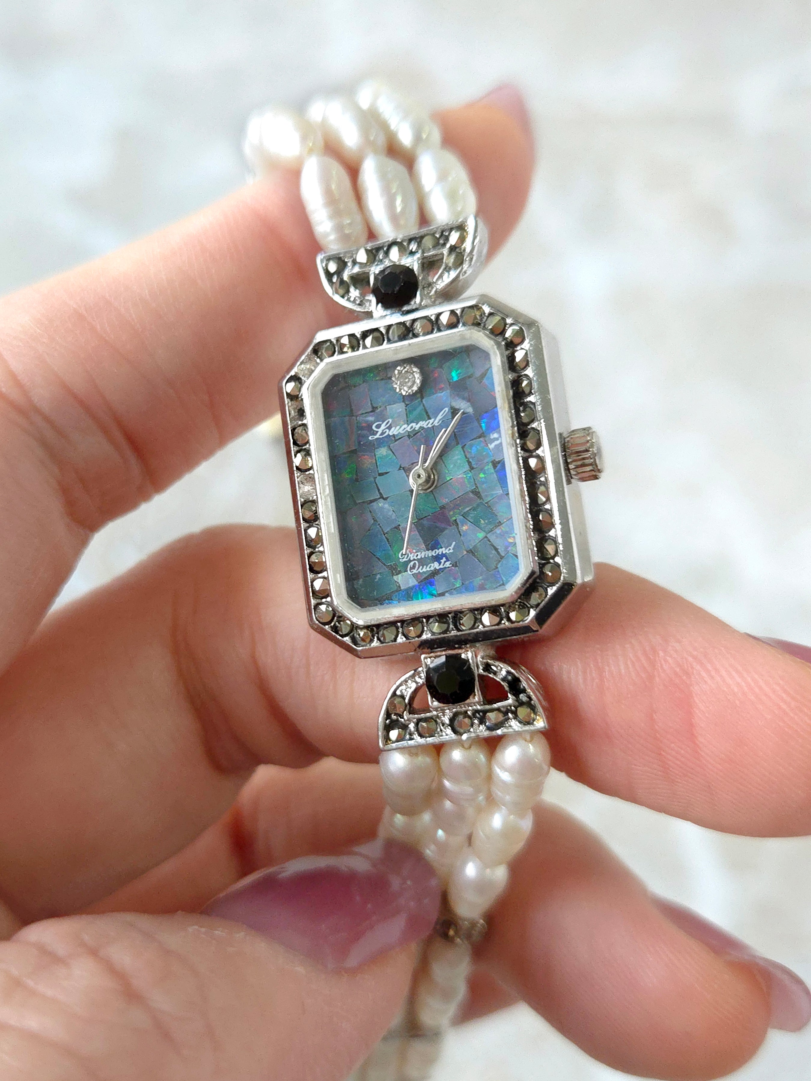 Opaline Mosaic Pearl Bracelet Quartz Watch