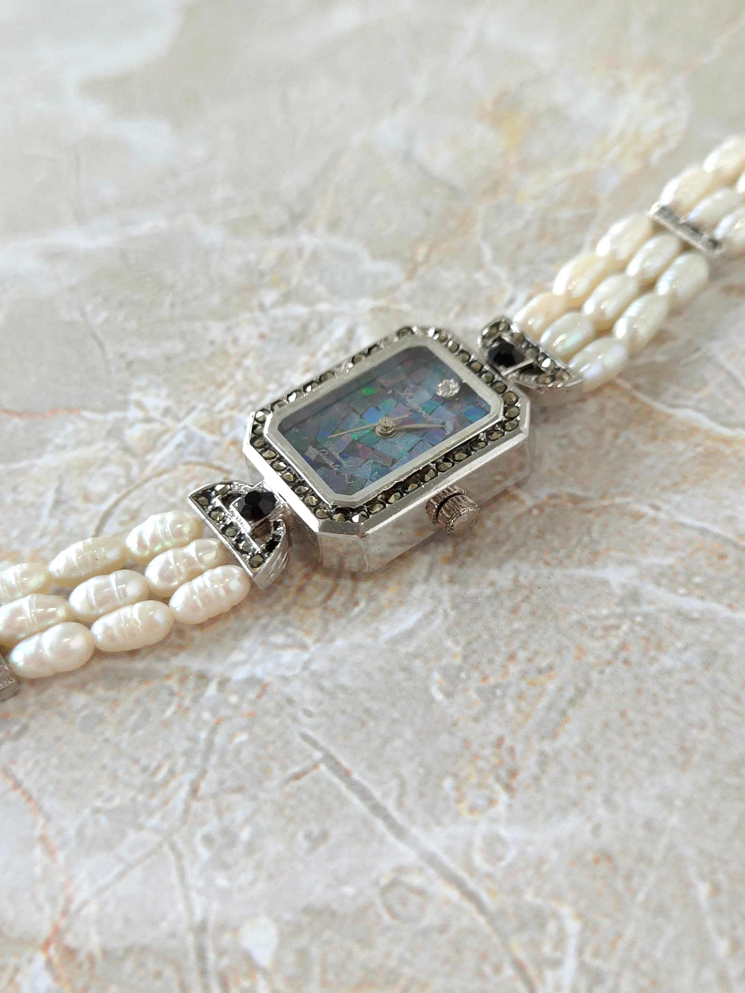 Opaline Mosaic Pearl Bracelet Quartz Watch