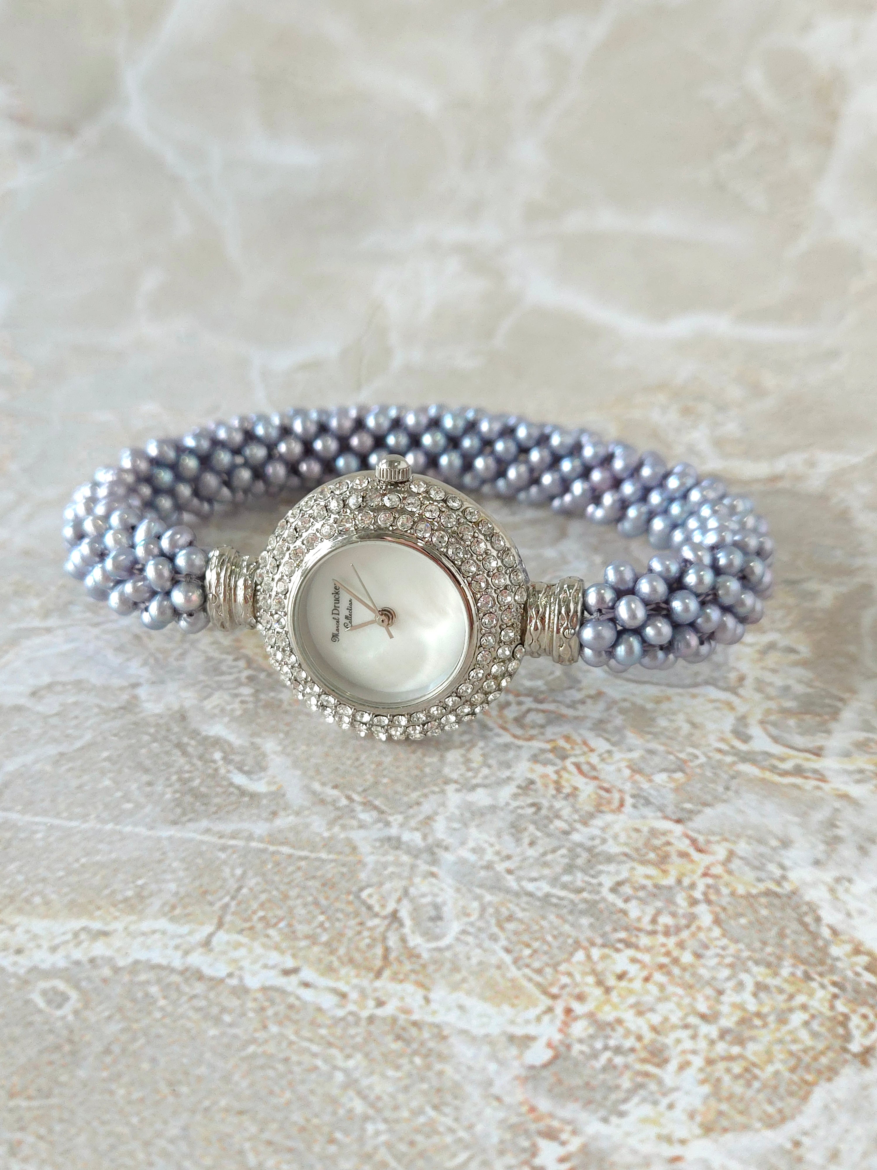 Lilac Crystal Beaded Watch