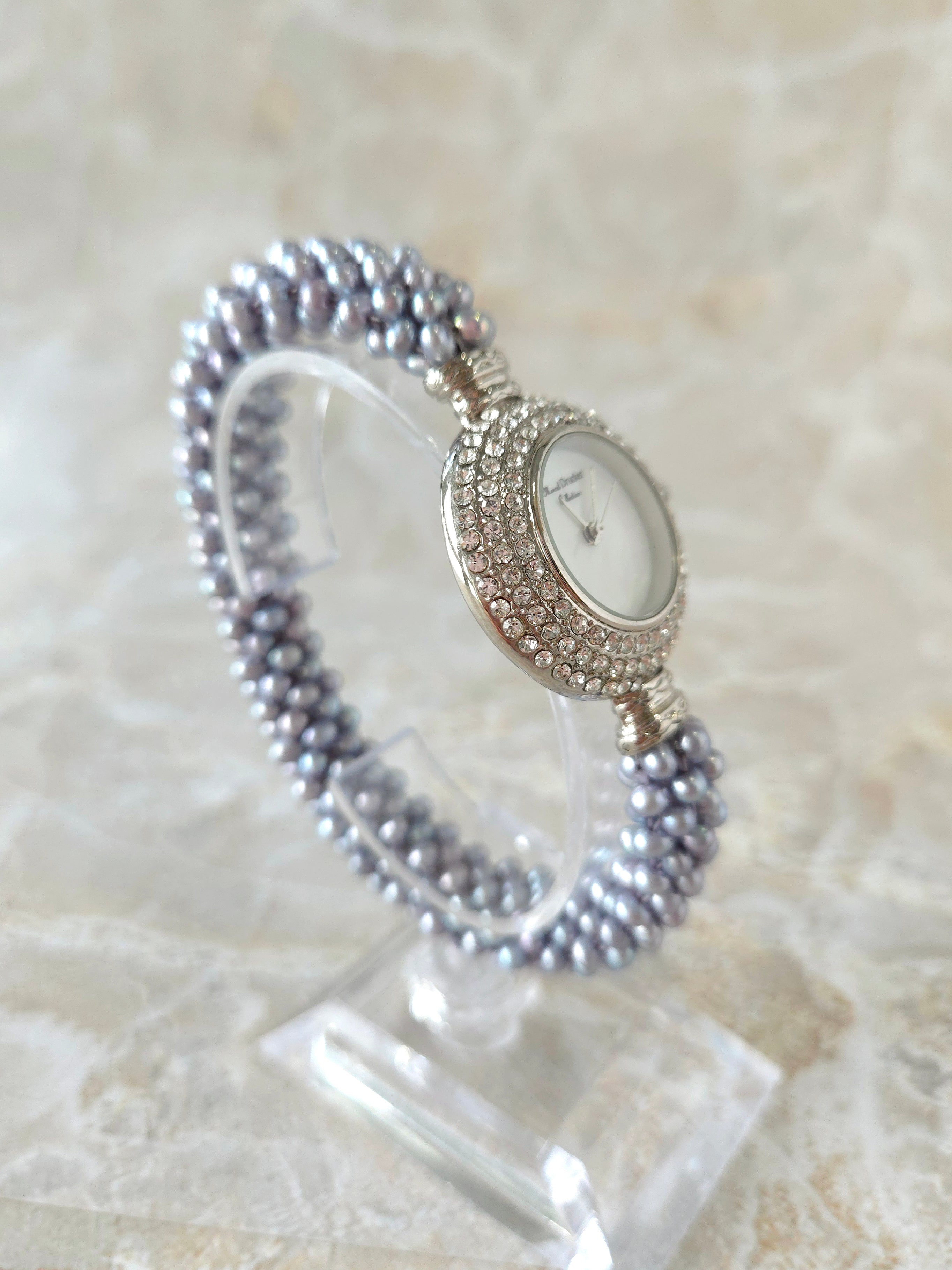 Lilac Crystal Beaded Watch