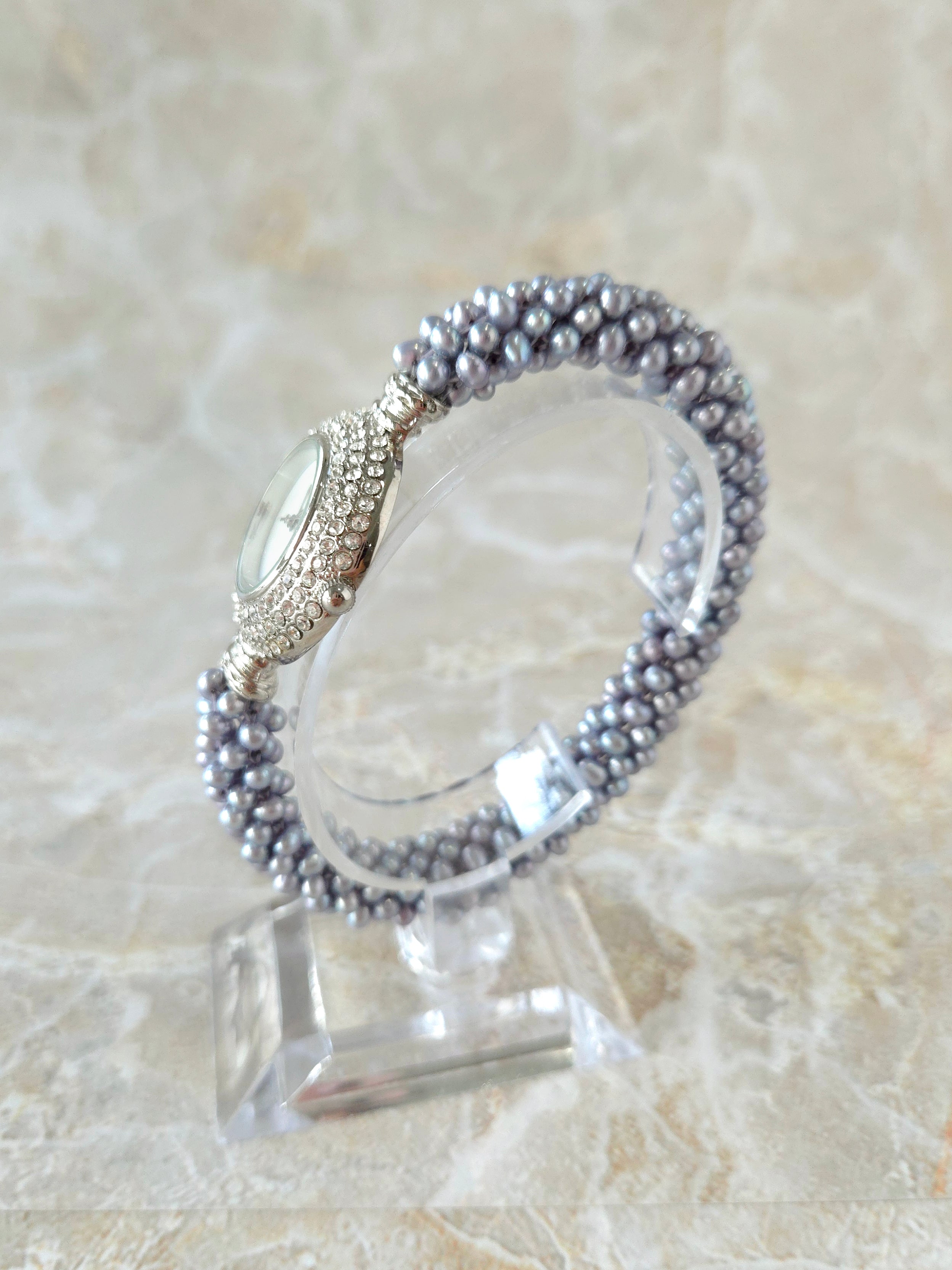 Lilac Crystal Beaded Watch