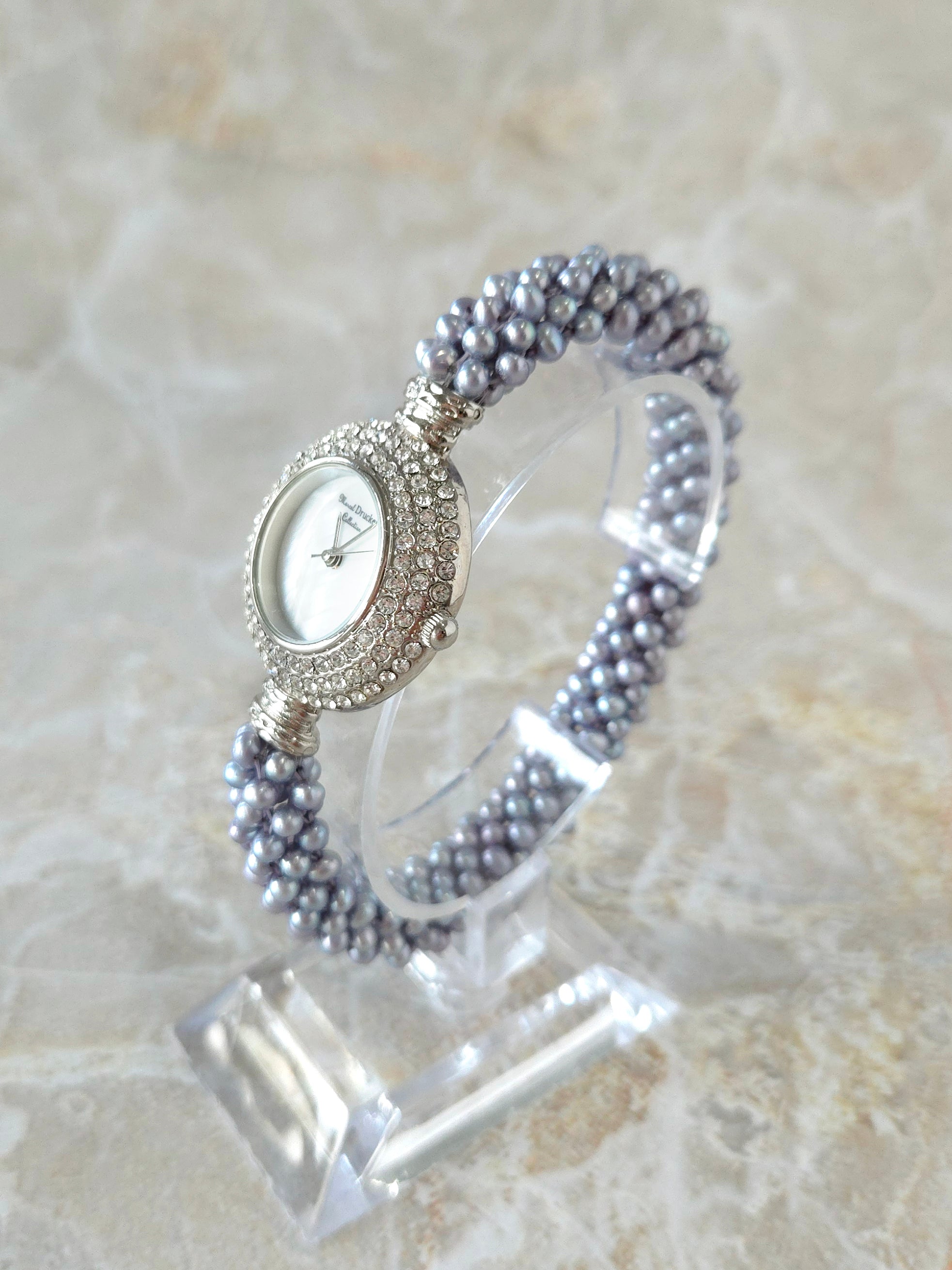 Lilac Crystal Beaded Watch