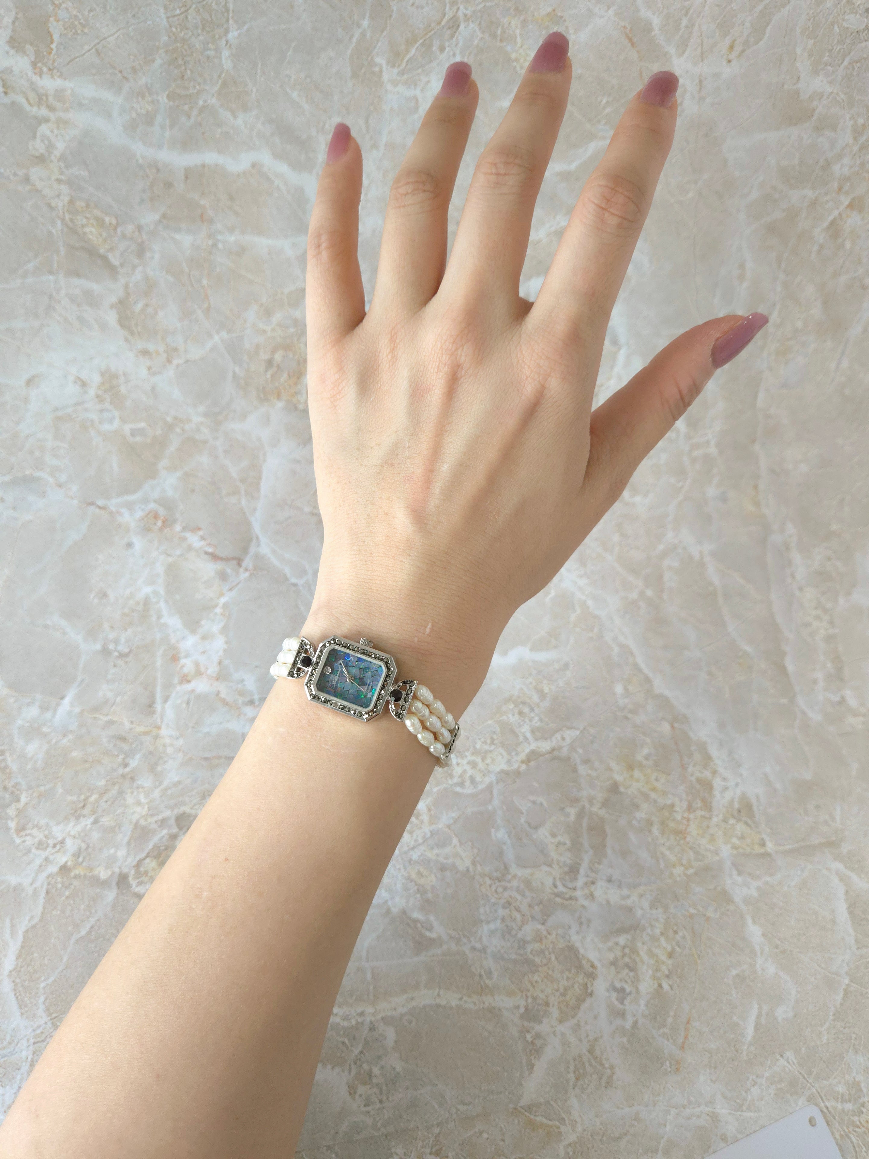 Opaline Mosaic Pearl Bracelet Quartz Watch