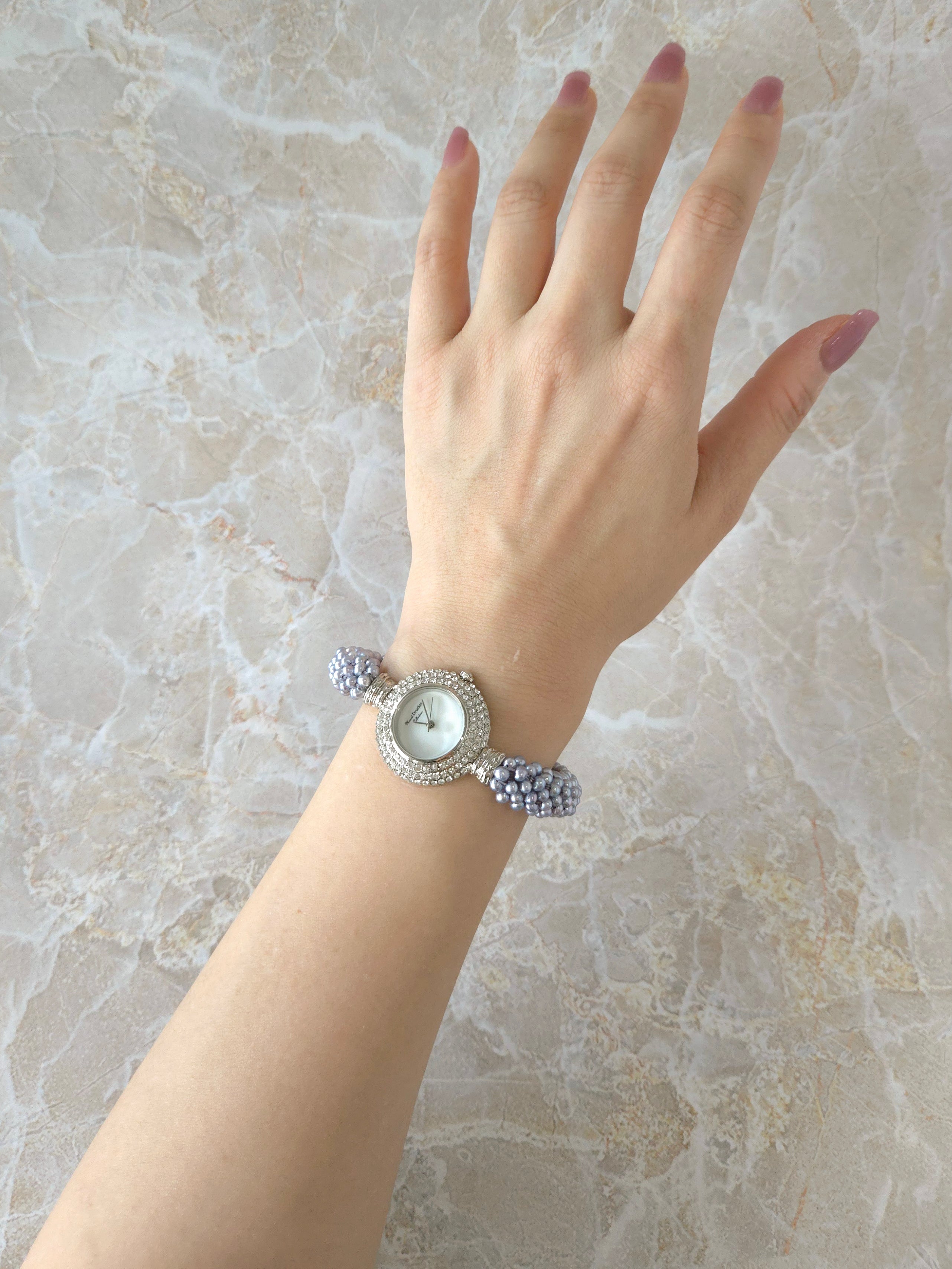 Lilac Crystal Beaded Watch