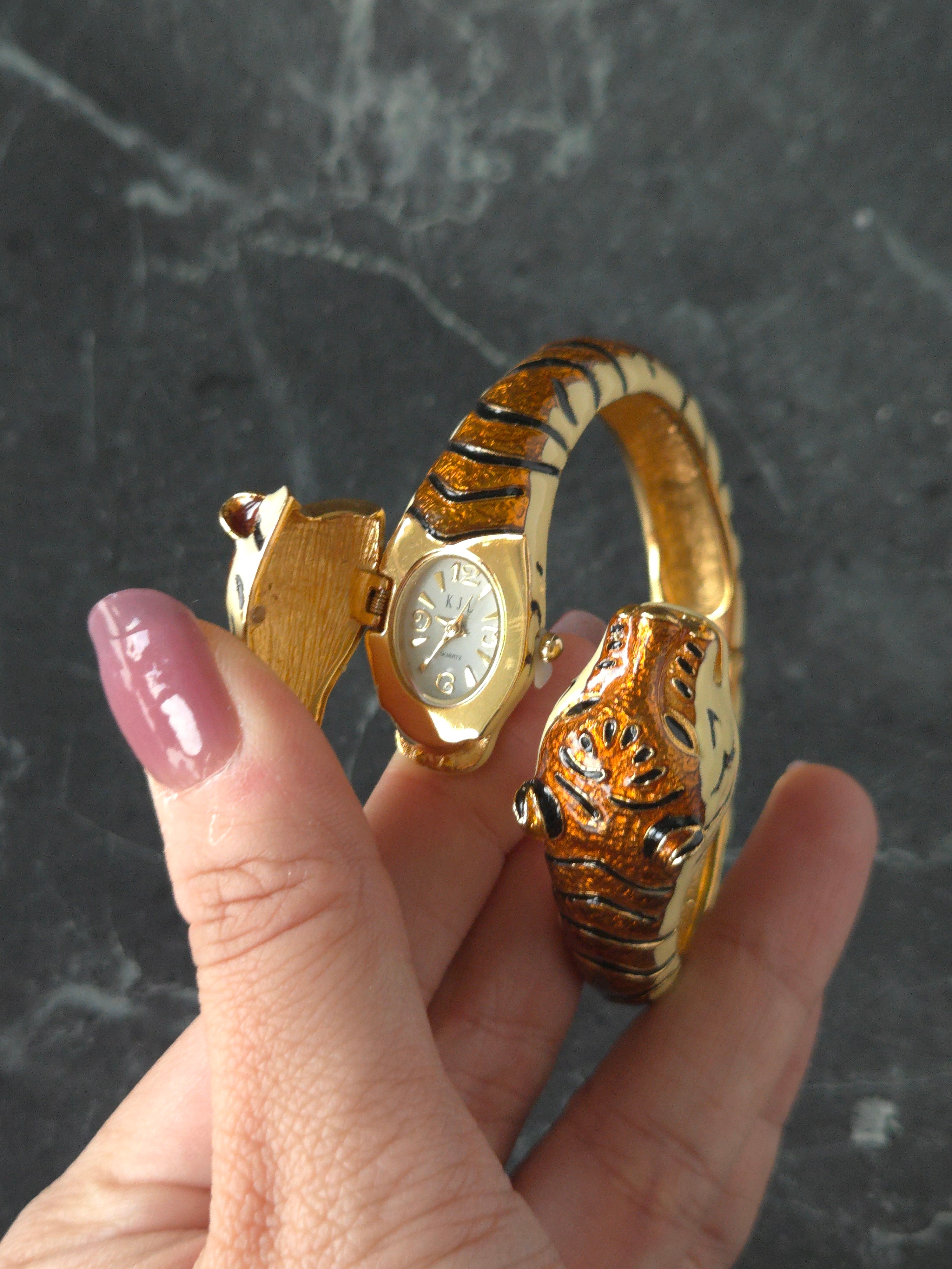 KJL Tiger Wrap Bangle Quartz Watch
