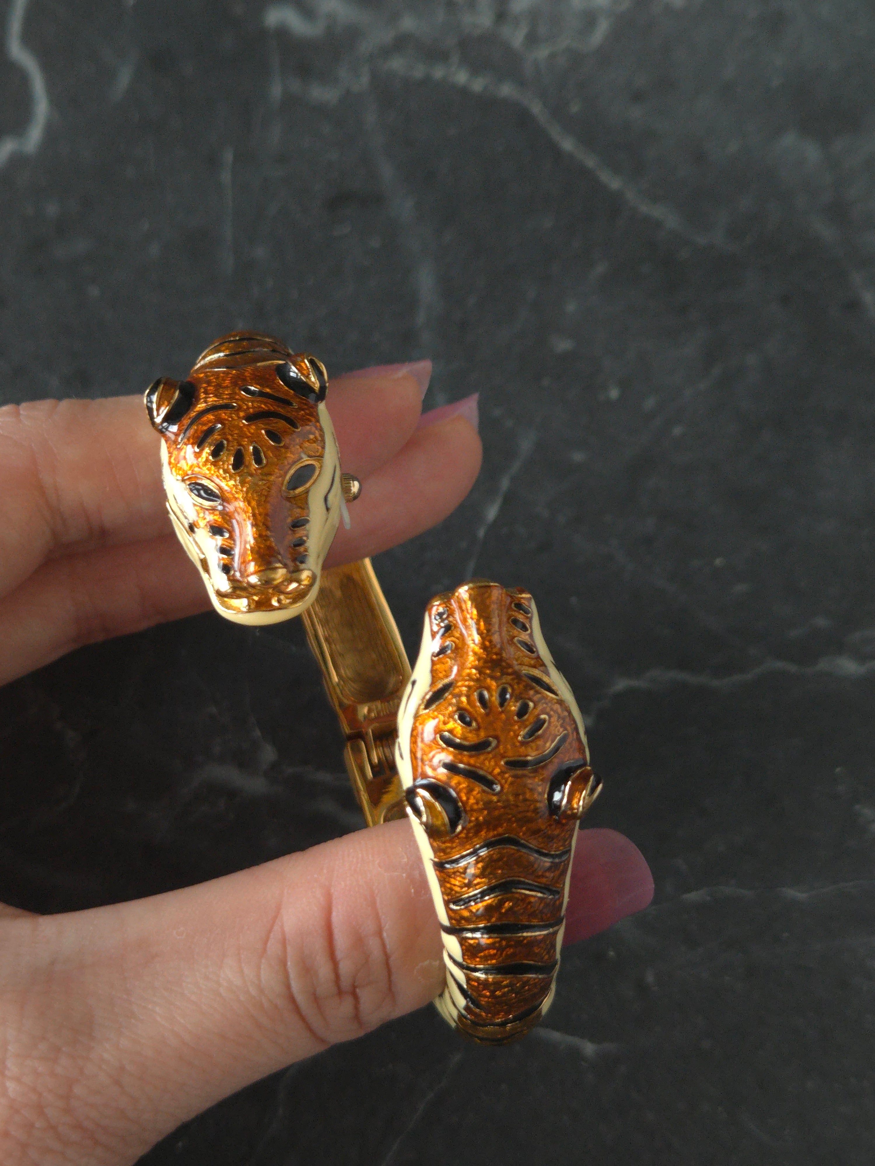 KJL Tiger Wrap Bangle Quartz Watch