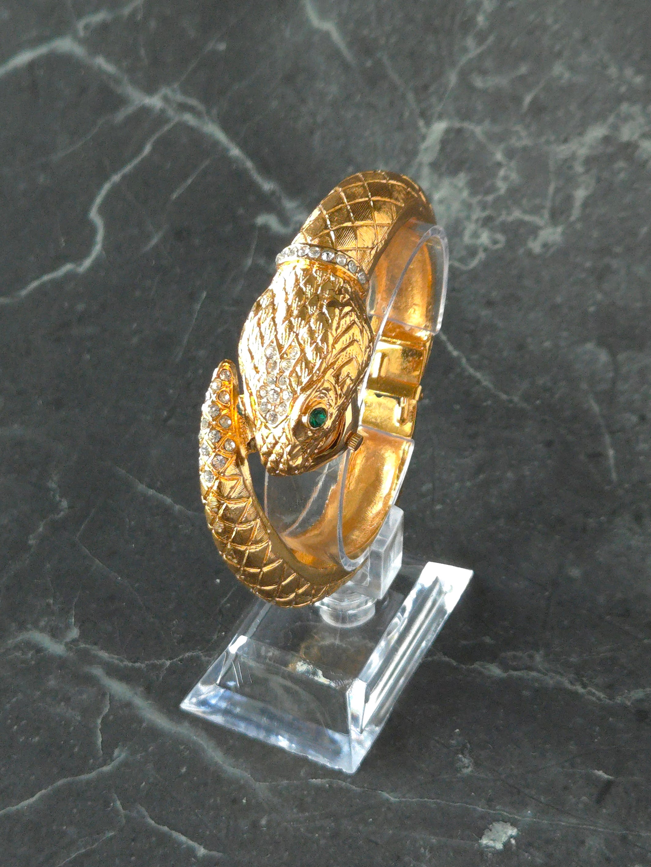 KJL Serpent Crystal Bangle Watch
