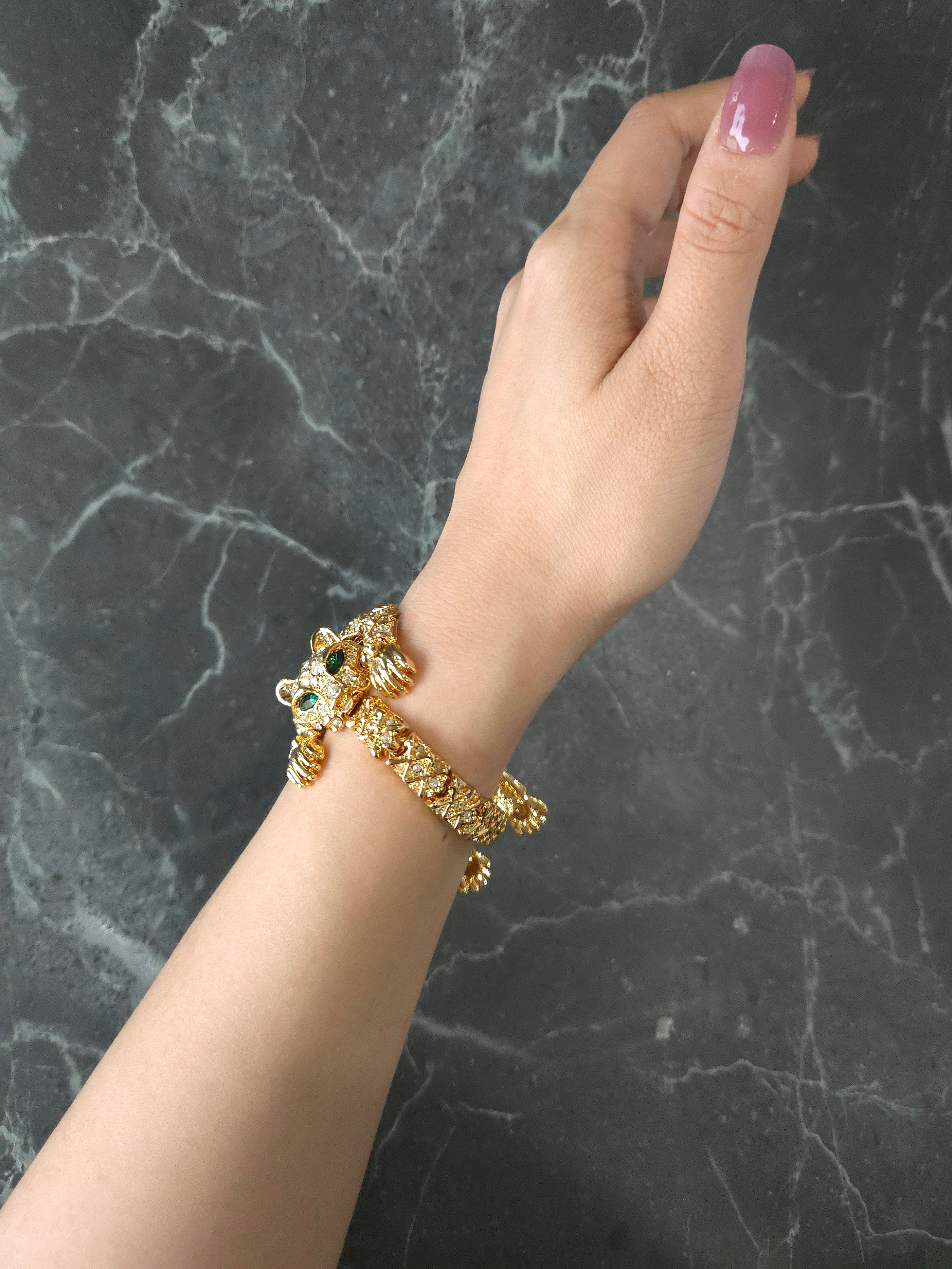 KJL Crystal Panther Bracelet