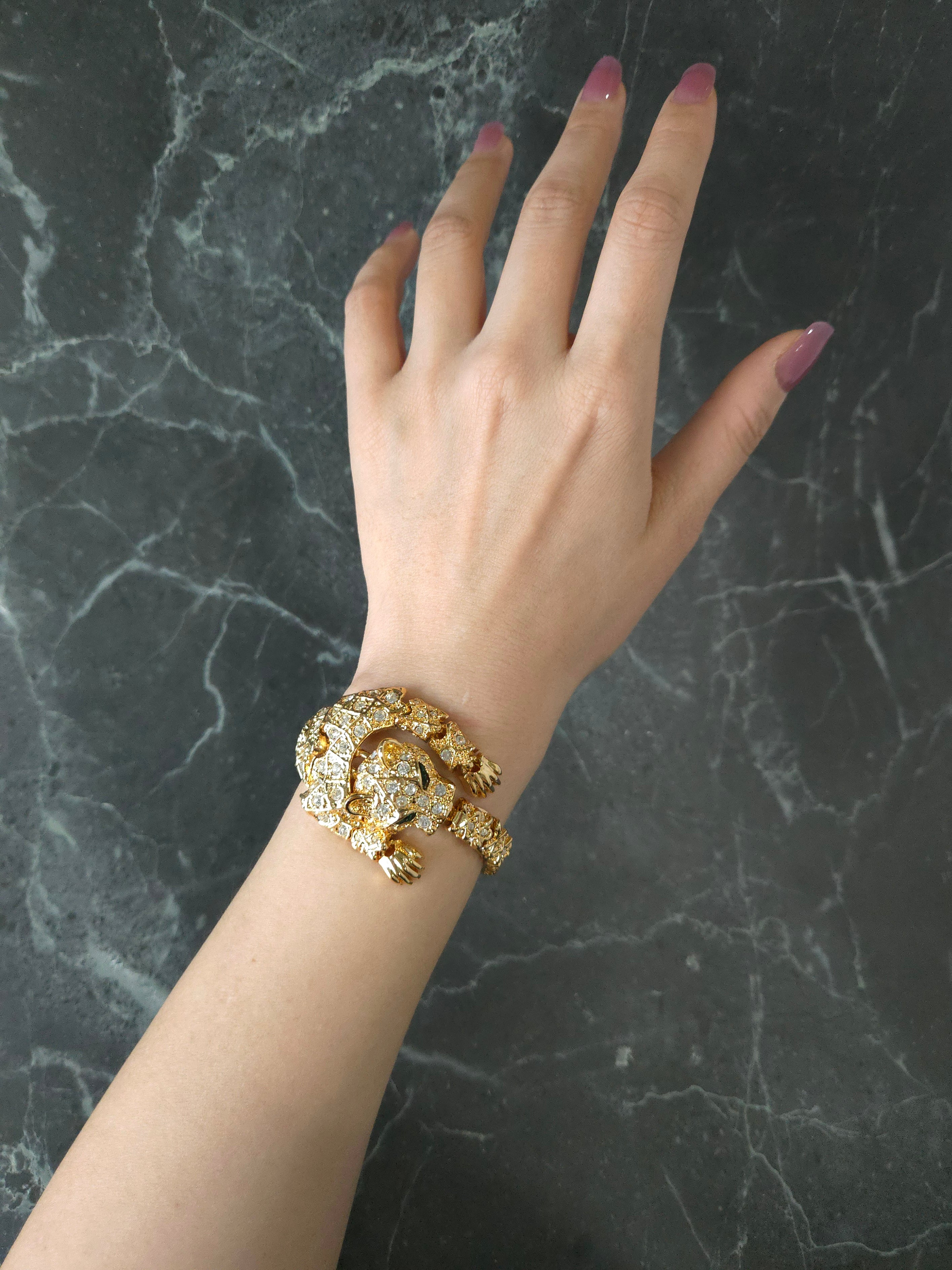 KJL Crystal Panther Bracelet