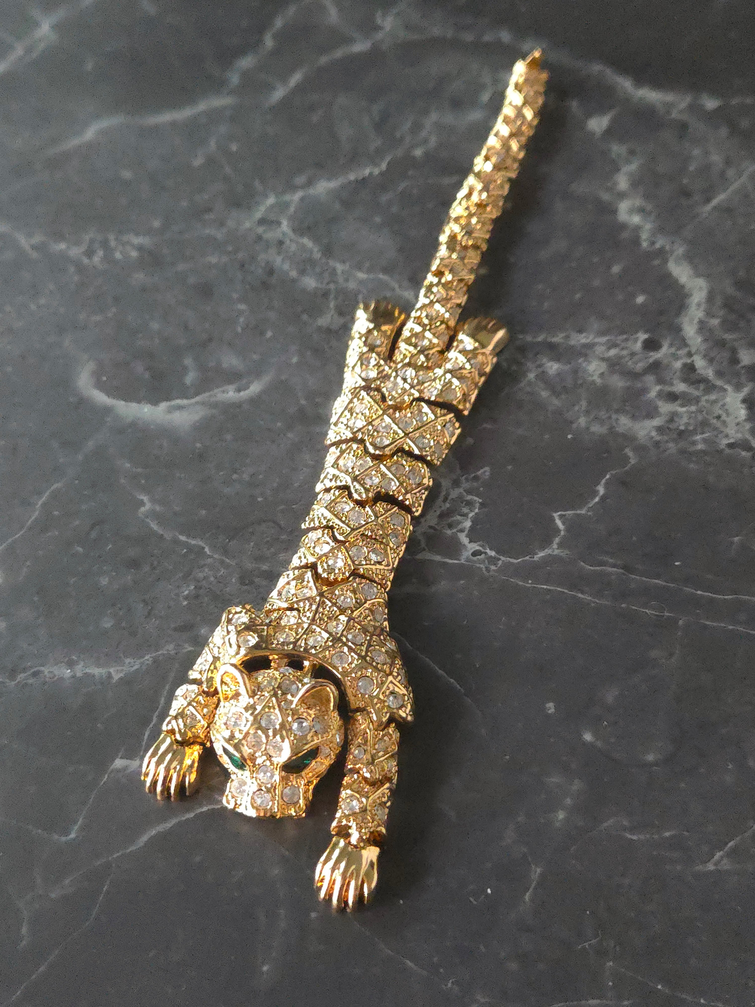 KJL Crystal Panther Bracelet