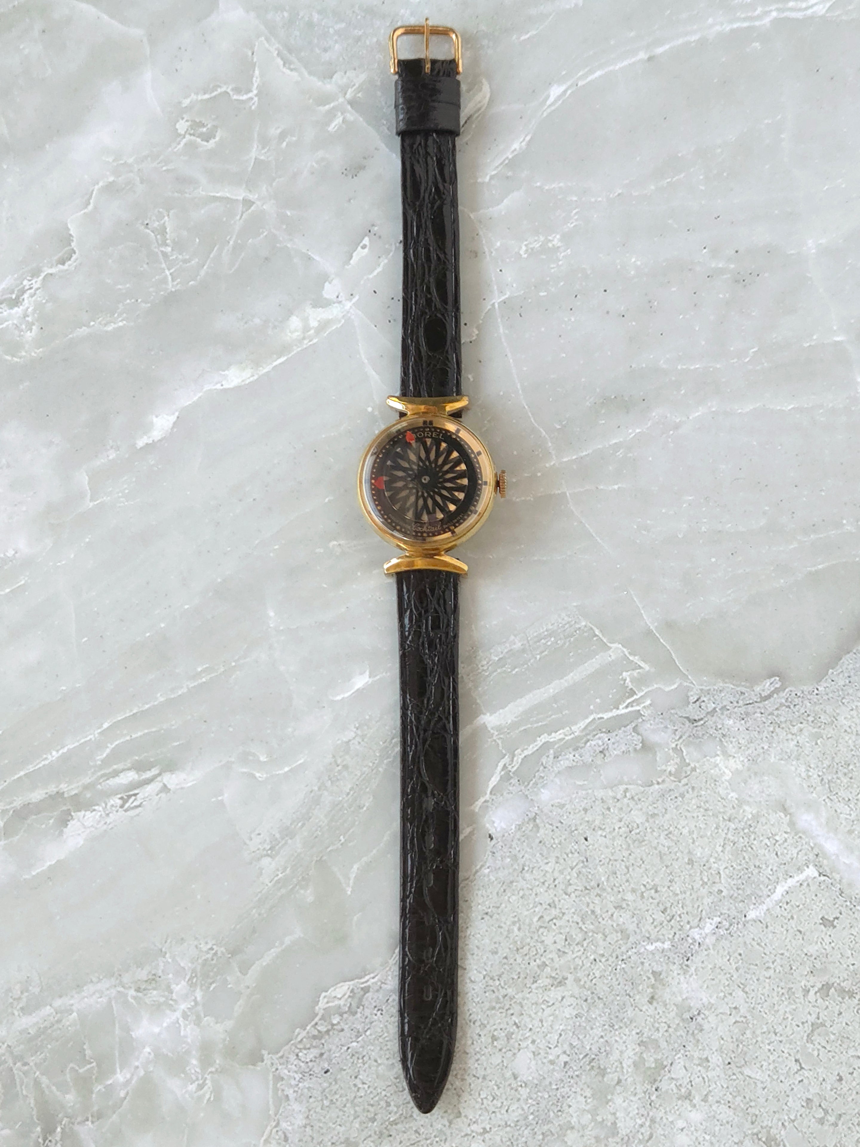 Rare Vintage Orel Cocktail Swiss Mechanical Kaleidoscope Dial Watch