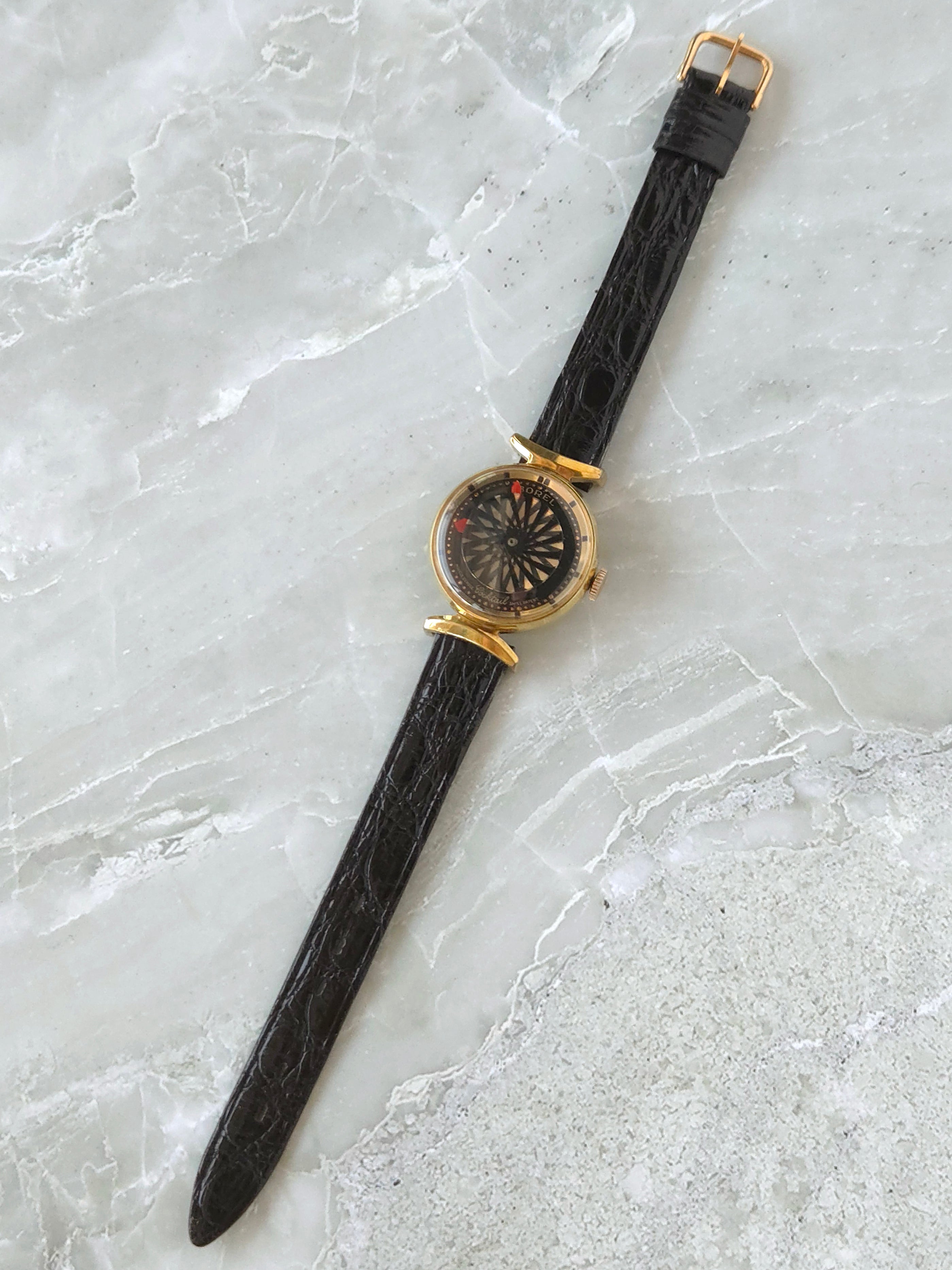 Rare Vintage Orel Cocktail Swiss Mechanical Kaleidoscope Dial Watch
