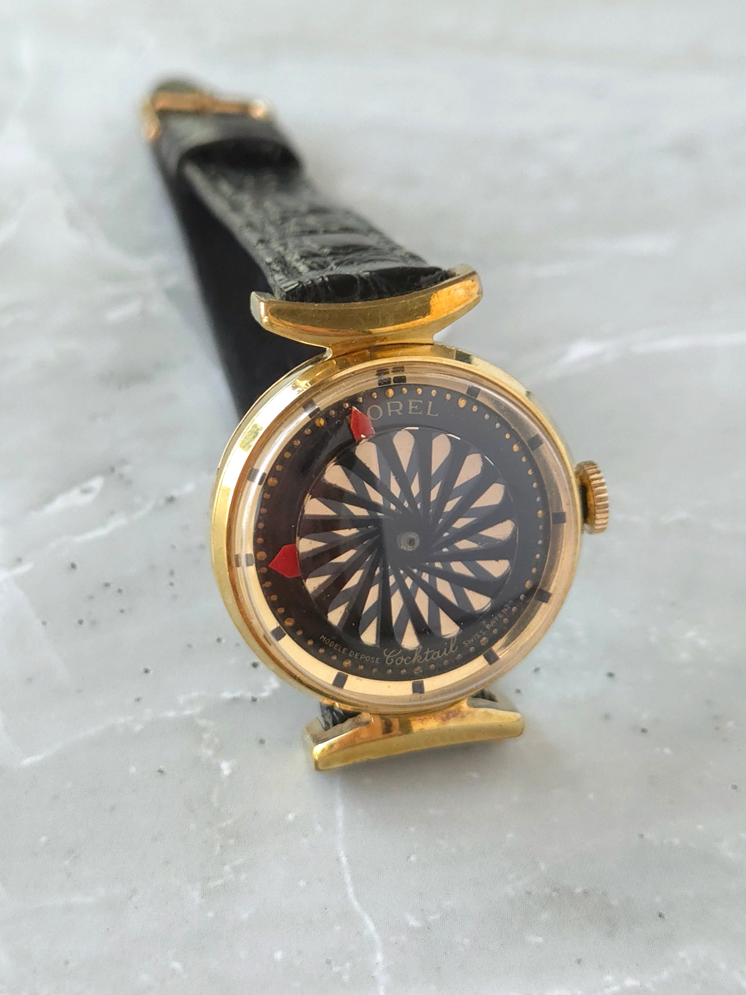Rare Vintage Orel Cocktail Swiss Mechanical Kaleidoscope Dial Watch