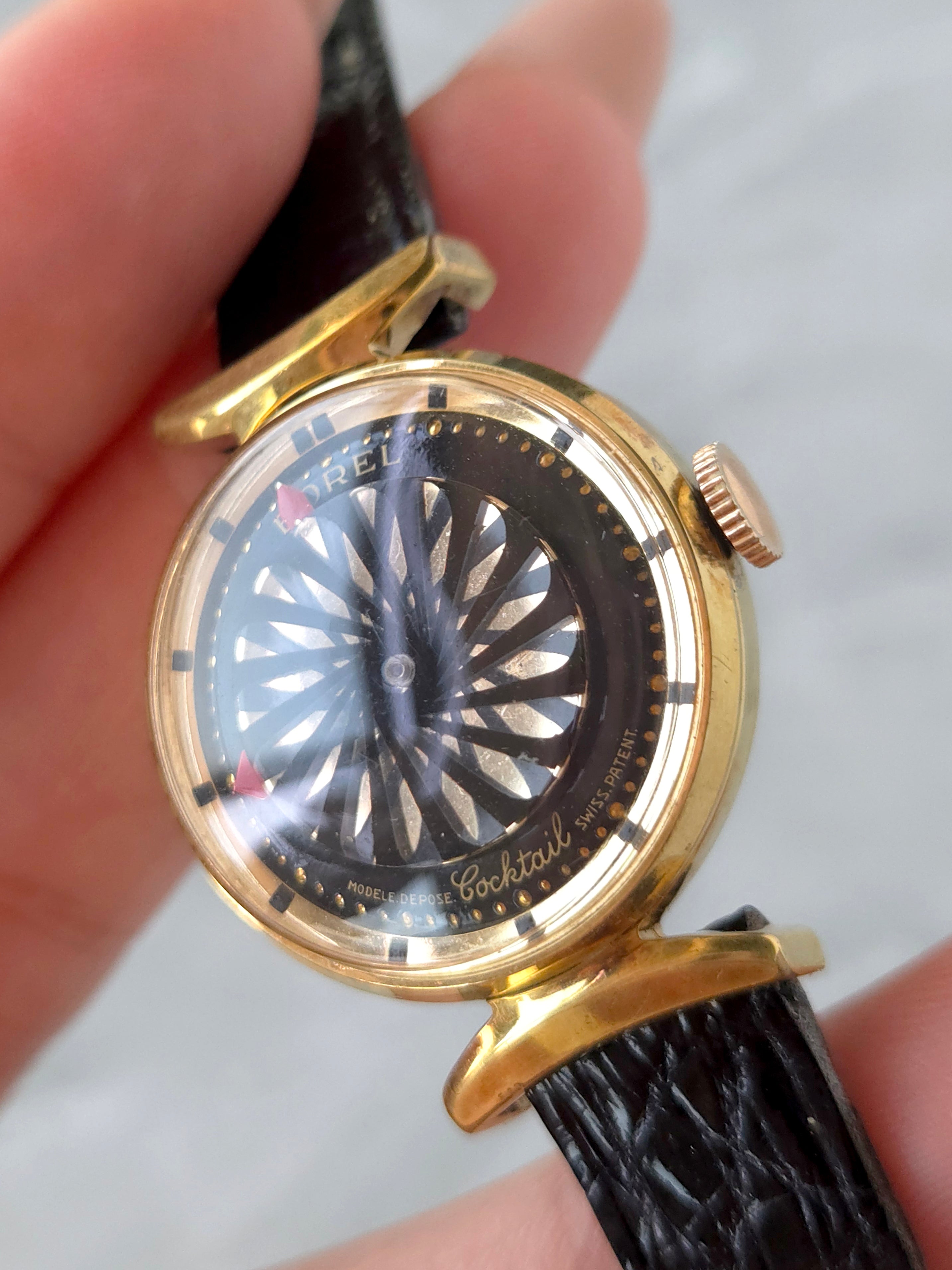 Rare Vintage Orel Cocktail Swiss Mechanical Kaleidoscope Dial Watch